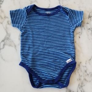 Blue Striped Short Sleeves Onesies, Size 3-6Months